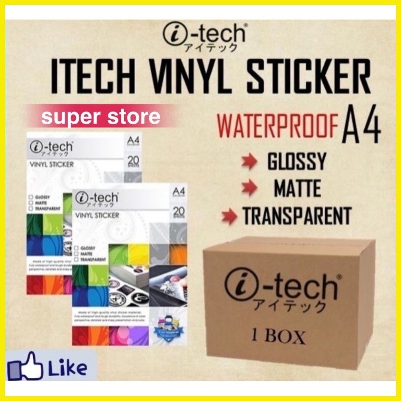 ♂ ITECH VINYL STICKER MATTE/GLOSSY/TRANSPARENT （ 40packs per box ...