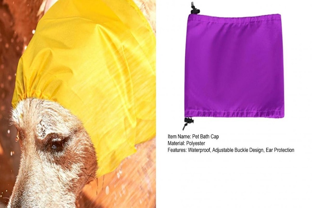 Pet Shower Cap Adjustable Pet Shower Hat Adjustable Waterproof Pet Bath