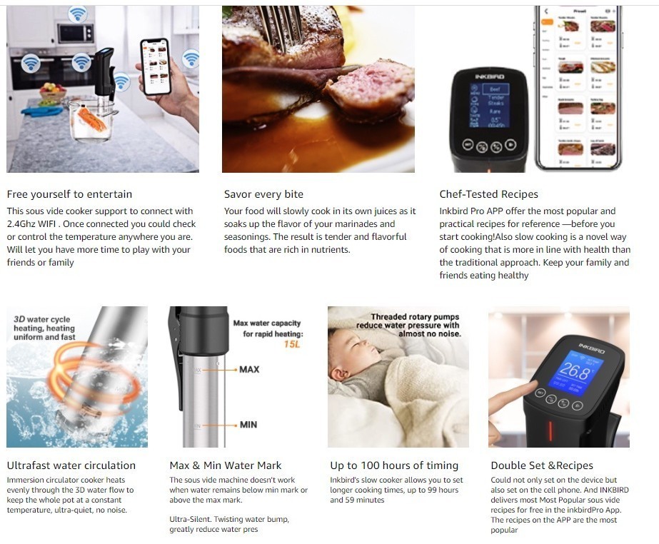 Test : inkbird ISV-100W, thermoplongeur sous vide et machine alimentaire