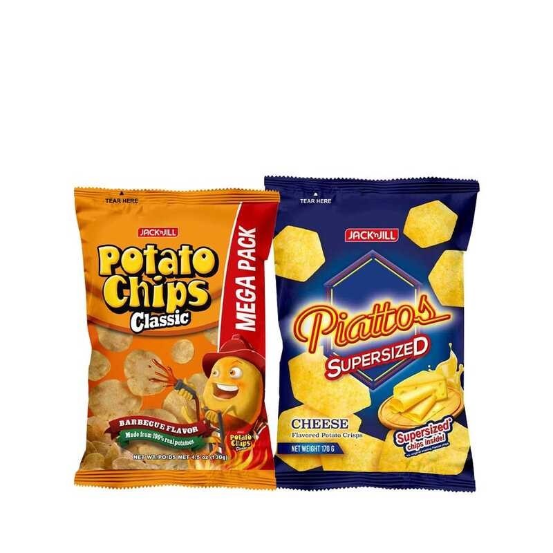 Chips Classic Barbecue 130g and Piattos Supersized Cheese Flavored ...