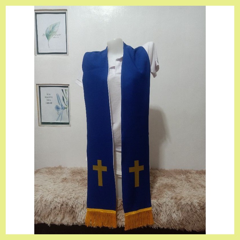 ∦ ∲ Pastor CLERGY STOLE with rubberized cross (2in1) Reversible Clergy ...