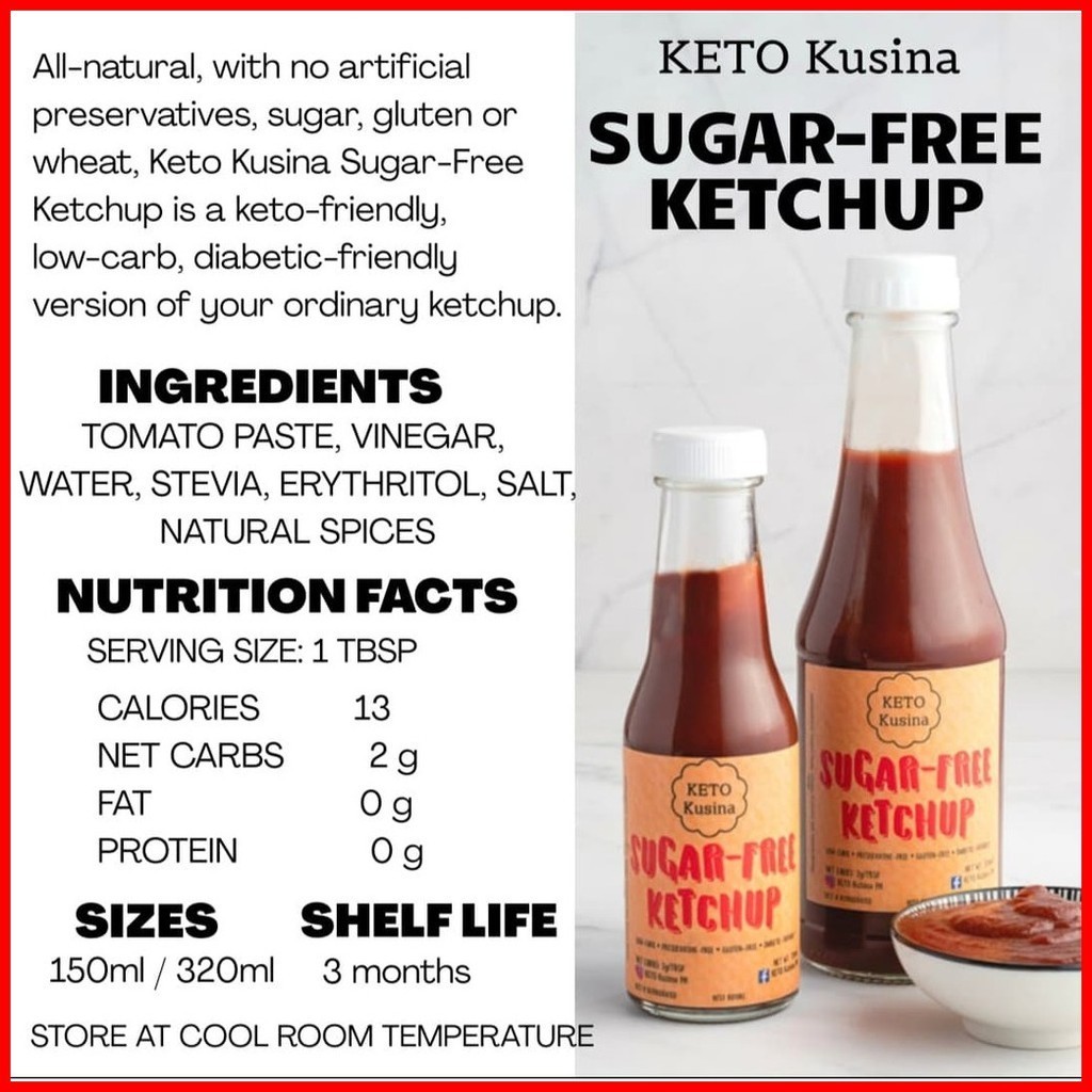 KETO KUSINA SUGARFREE KETCHUP SAUCE 150ml Shopee Philippines