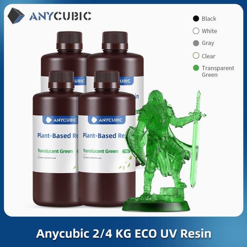 Resina Plant-Based ANYCUBIC 2.0 - Per Stampanti 3D, Odore Basso, Alta Tenacità, 1KG Grigio - Foto 7