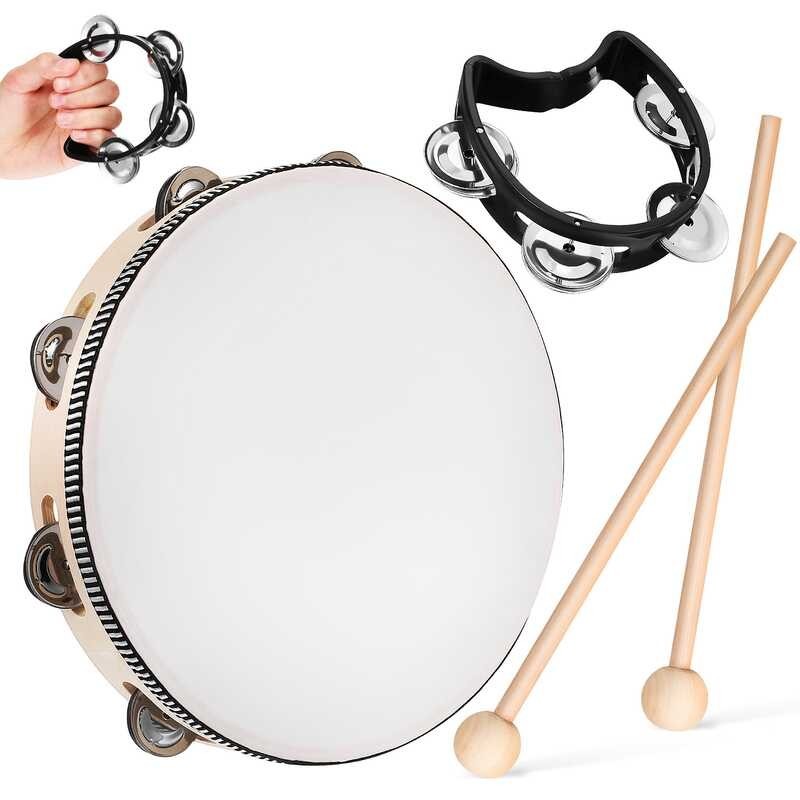 Transparent 10-Inch Wave Drum + Black Rubber Head Stick Set Musical ...