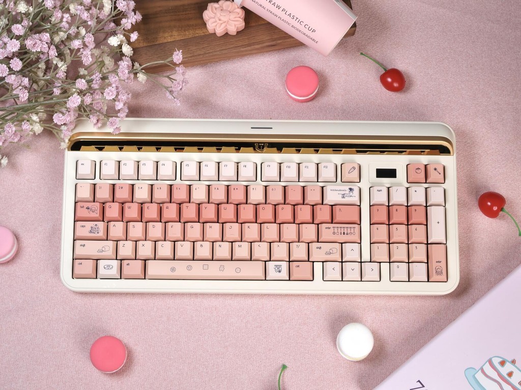 Cooking Keycaps Pink PBT Cherry Profile Cute keycaps set for Mechanical ...