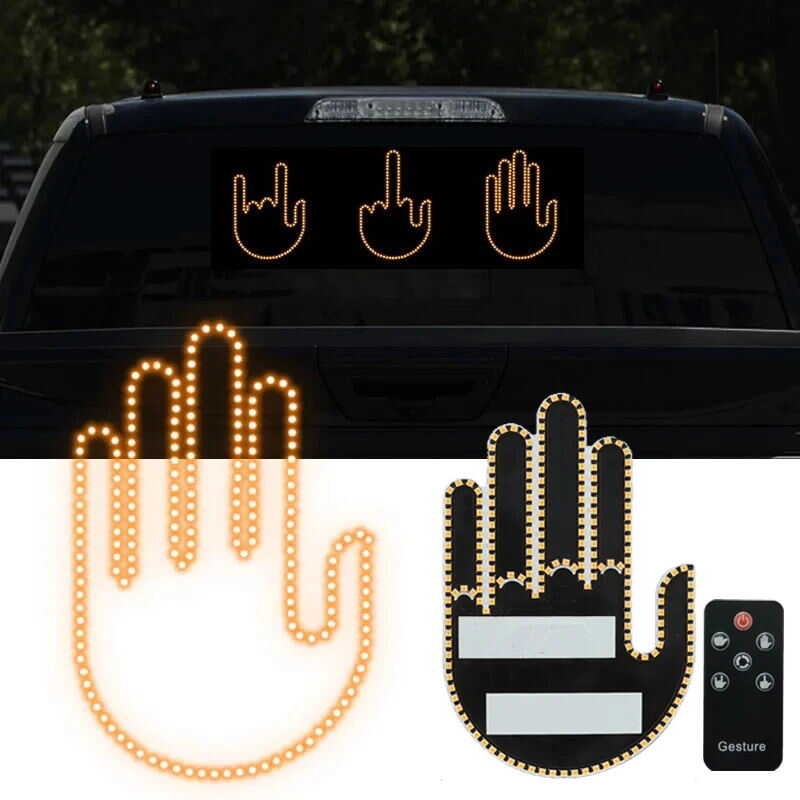 Creative 1set Fun Three Models Gesture Lamp Car Interior Rear ...