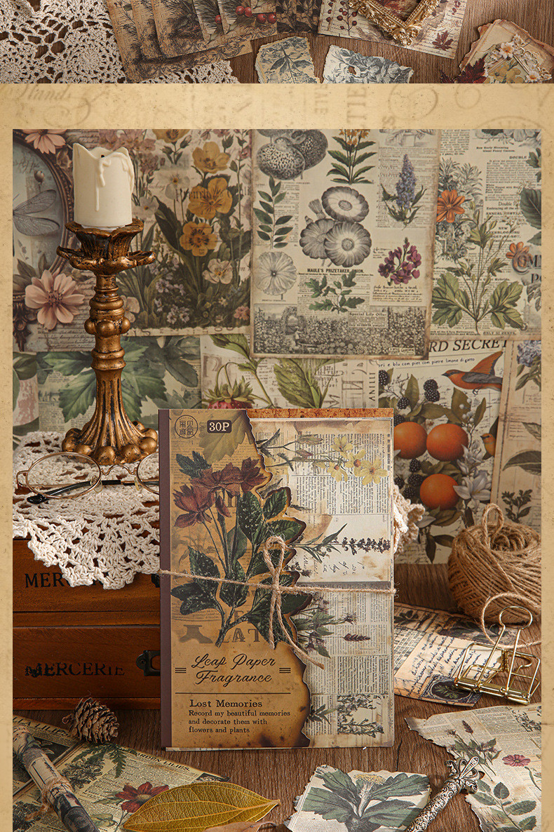 30 pcs Vintage Scrapbook Supplies Pack for Junk Journal Bullet Journals ...