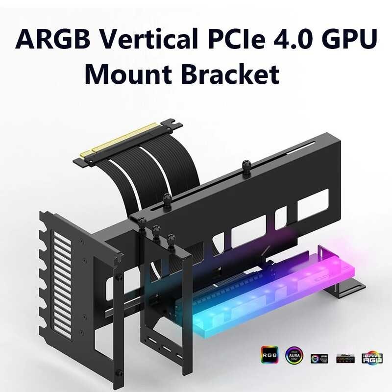 Vertical 7 Bracket RGB Light Graphics Card Mount Support Gamit Ang Pci