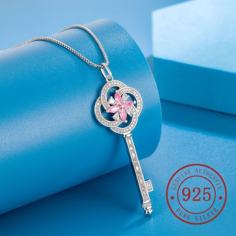 Temperament Wild Snowflake Windmill Key S925 Silver Pendant Clavicle ...