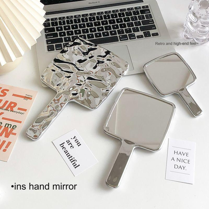 Makeup Mirror Rectangular Cosmetic Mirror Single-sided Portable Hand ...