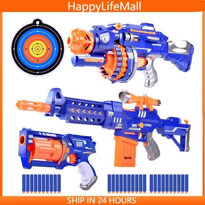 Children Electric Pellet For Boys Soft Bullets Toy Gun With Light And ...