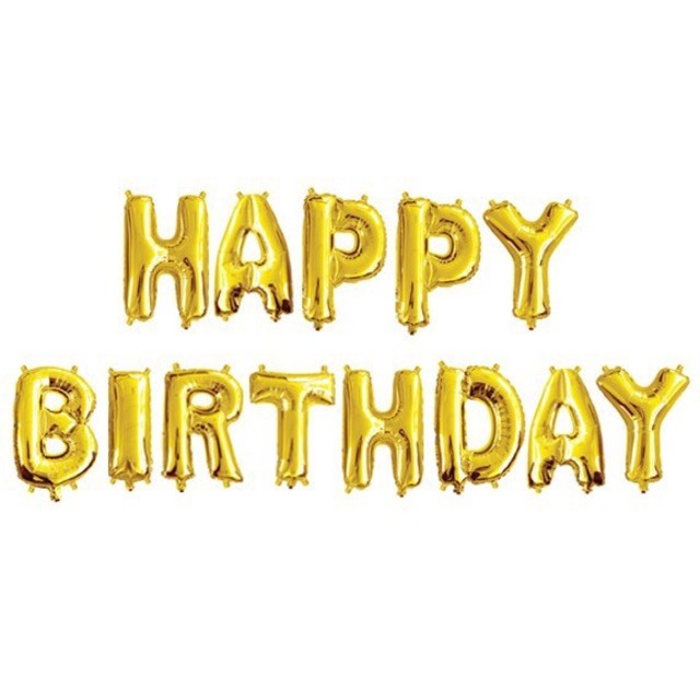 Happy Birthday Foil Balloon Set (silver Or Gold) 16inches 