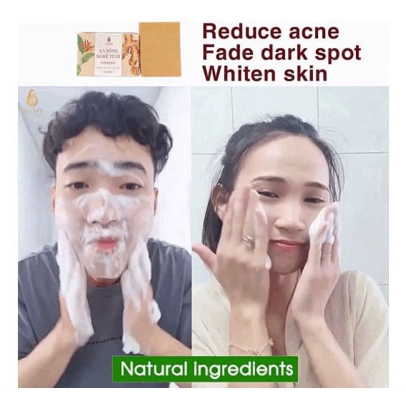 ⭐ MELA FRESH TURMERIC SOAP ( SOAP FROM VIETNAM REMOVE ACNE, DARK SPOTS