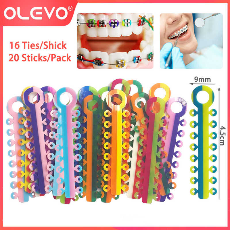OLEVO 320Pcs/20Sticks Dental Elastic Ligature Ties Rubber Bands ...