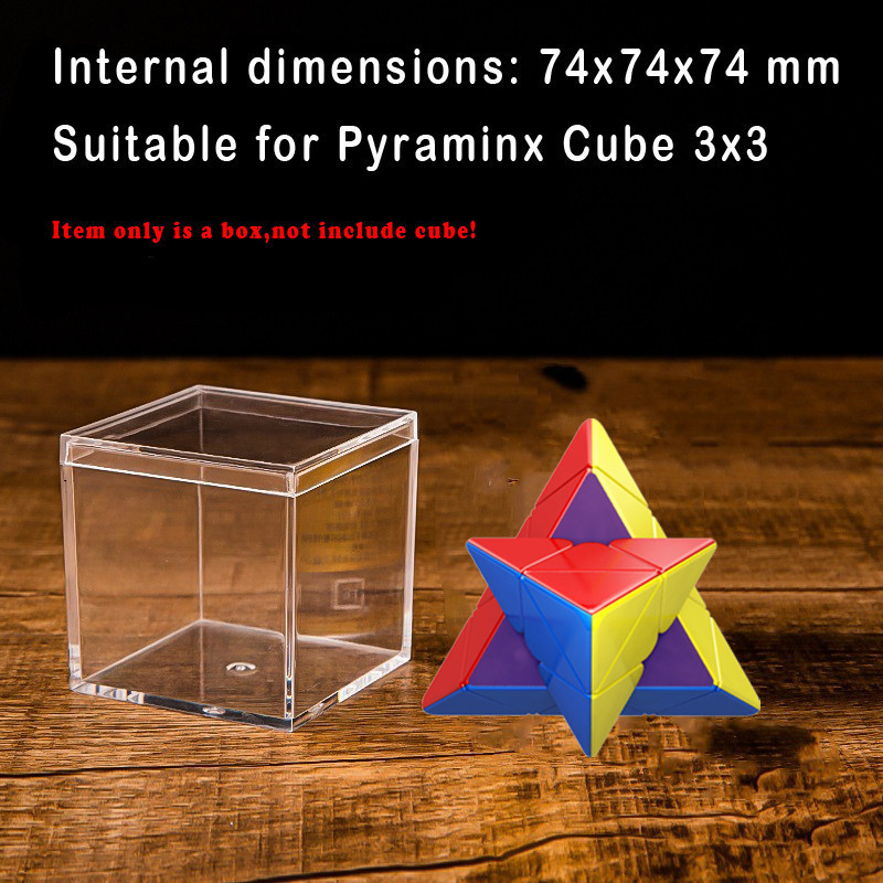 Cube Box for 2x2 3x3 Pyraminx Speed Cube Transparent Acrylic Dust Box ...