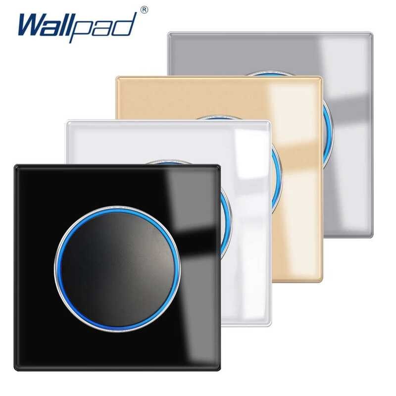 Wallpad 16A Light Switch Tempered Glass Panel Round Circle Blue LED ...