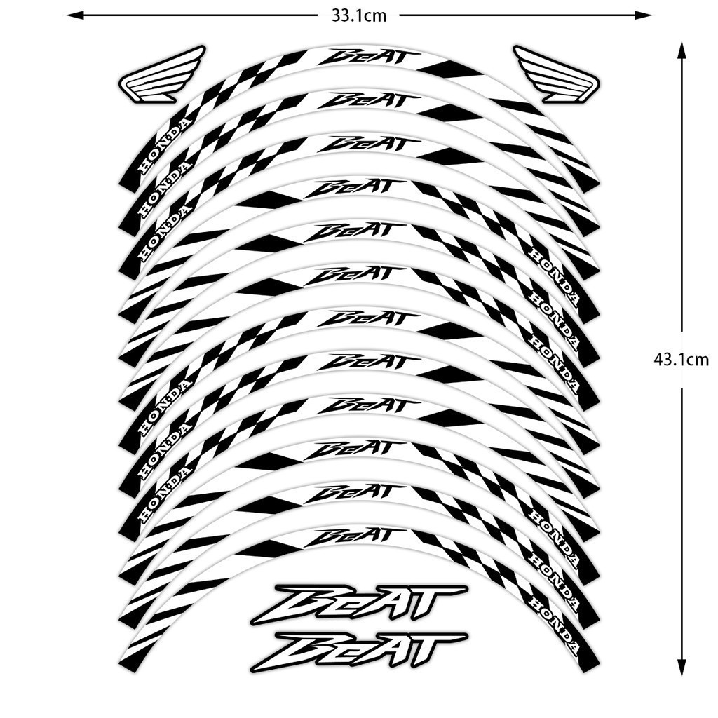 Honda Beat Wheel Hub Sticker Front 14 