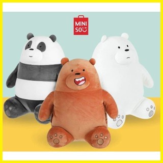 ☸ Miniso We Bare Bears Cushion   Nap Pillow Ice Bear Grizzly Panda 