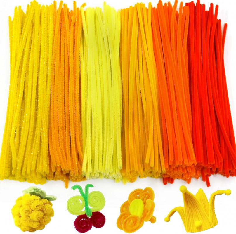 500pcs (5 color/series) 8MM Fuzzy Wire Bouquet Colored Chenille Wires ...