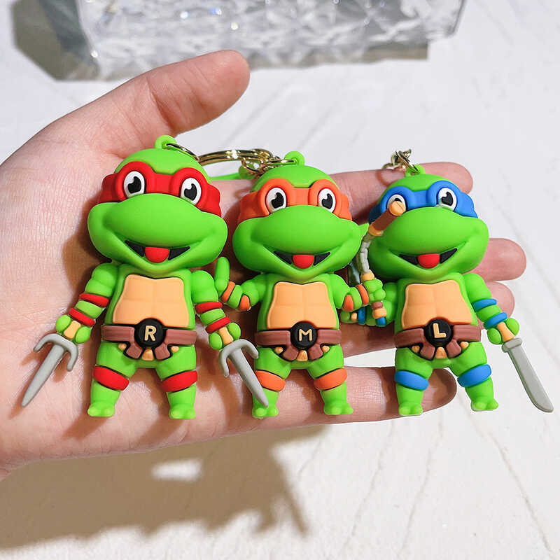 LY Teenage Anime Mutant Ninja Turtles Keychain Cartoon Figure Games ...