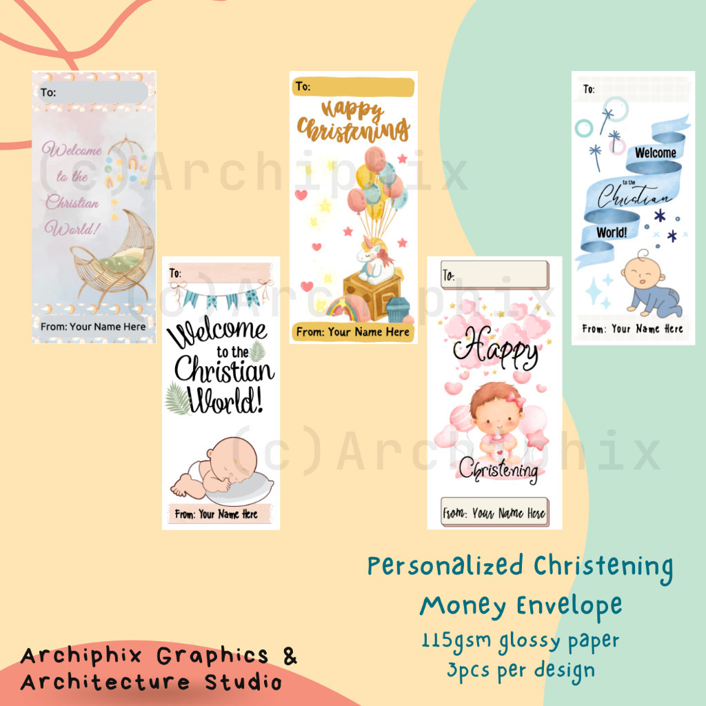 Personalized Christening Baptism Binyag Gift Money Envelope Angpao For ...