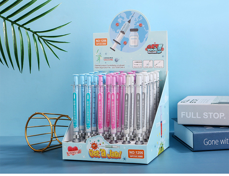 12pcs School Supplies New Style Creative Syringe Gel Pen Simulation ...