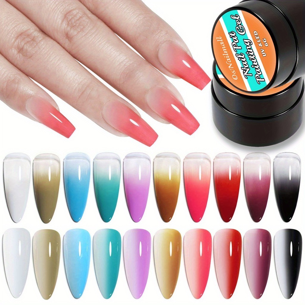 12 Colors Pat Painting Gel Nail Polish for Art Design - Soak Off UV LED ...