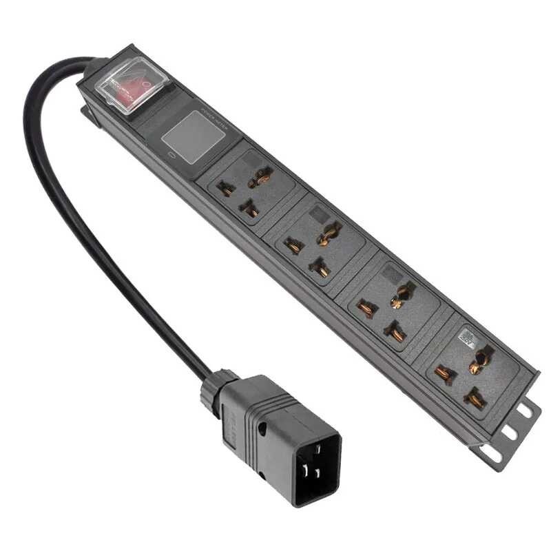 Cabinet 3500W Network Rack PDU Power Strip Aluminum Alloy Socket 4 Unit ...