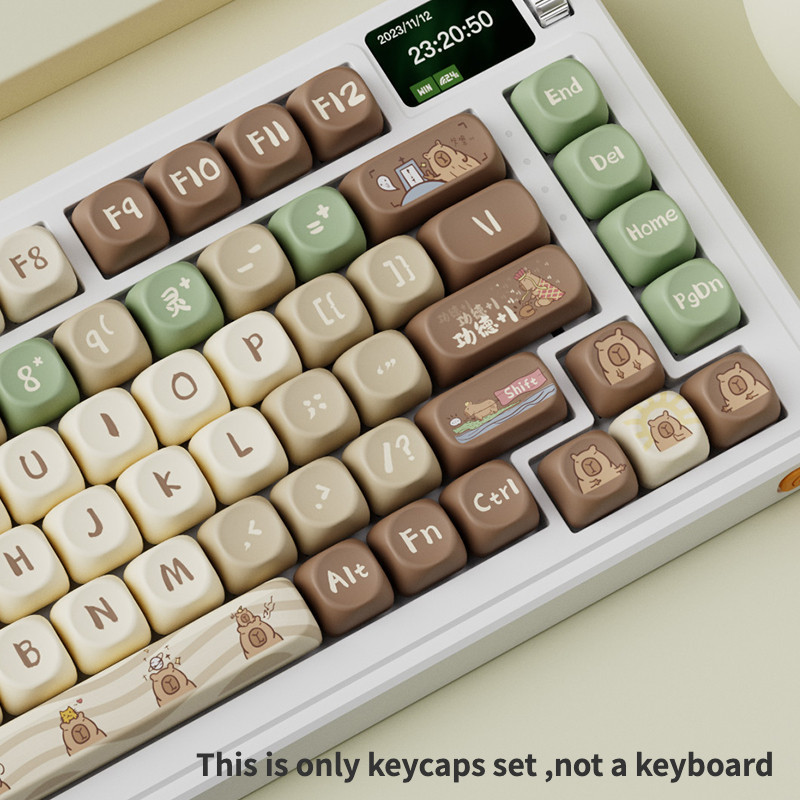PBT Dye sublimation Khaki Keycaps Alive Nice OQO MOA Height Full Set ...