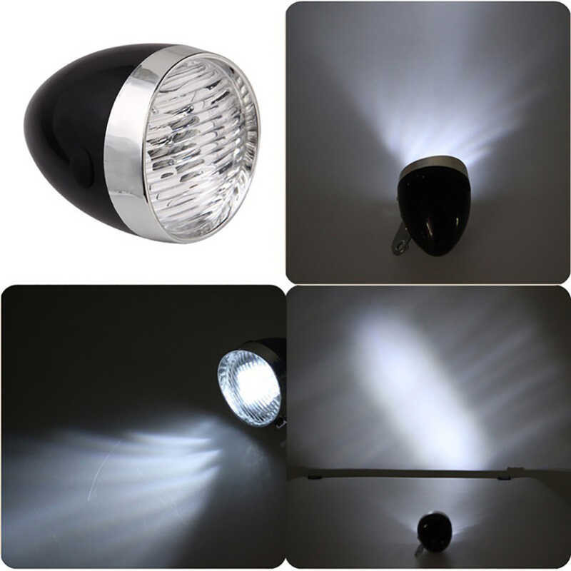 thumbnail image 2 of Vintage Bike Light Retro Bike Headlight - 3 LED Vintage Riding Light USB Rechargeable For Mountain, Road & Cruiser Bicycles Schwinn Stingray 2 of 10