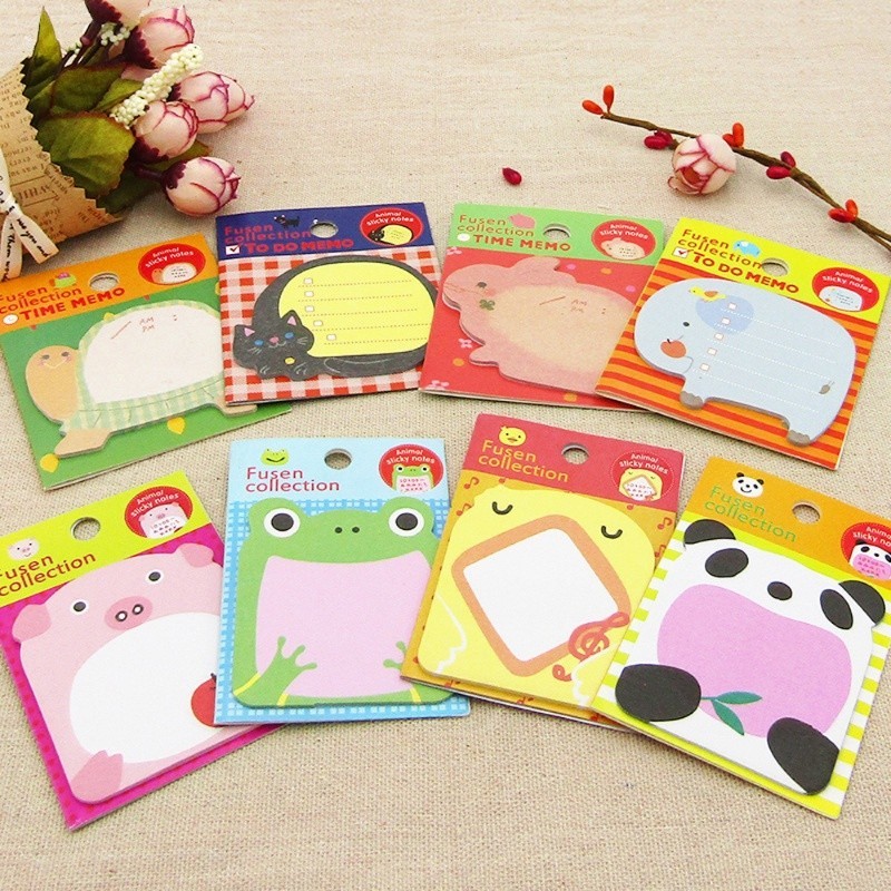 Cute Cartoon Animal Pattern Sticky Note INS Wind Tearable N Times ...
