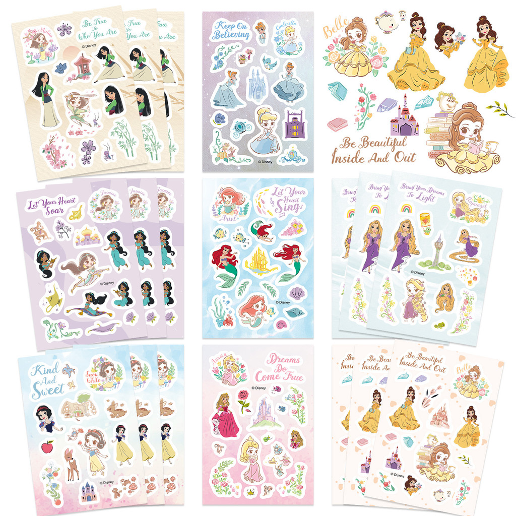 8-Piece Disney Princess Sticker Set Decor for Planners, Phone Cases ...