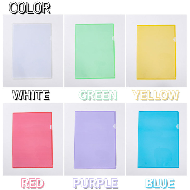 12PCS Long L-Type Clear Plastic Folders Sleeves Single Page Folder File ...