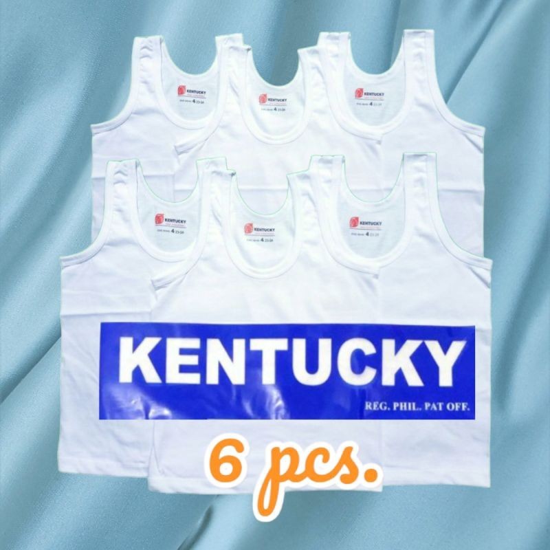 ۩ 6 PCS. KENTUCKY SANDO ORIGINAL WHITE PURE COTTON FOR KIDS | Shopee ...