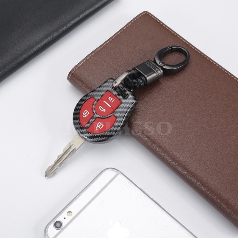 2 3 4 Buttons Carbon ABS Car Key Case Shell for Nissan March Tiida ...