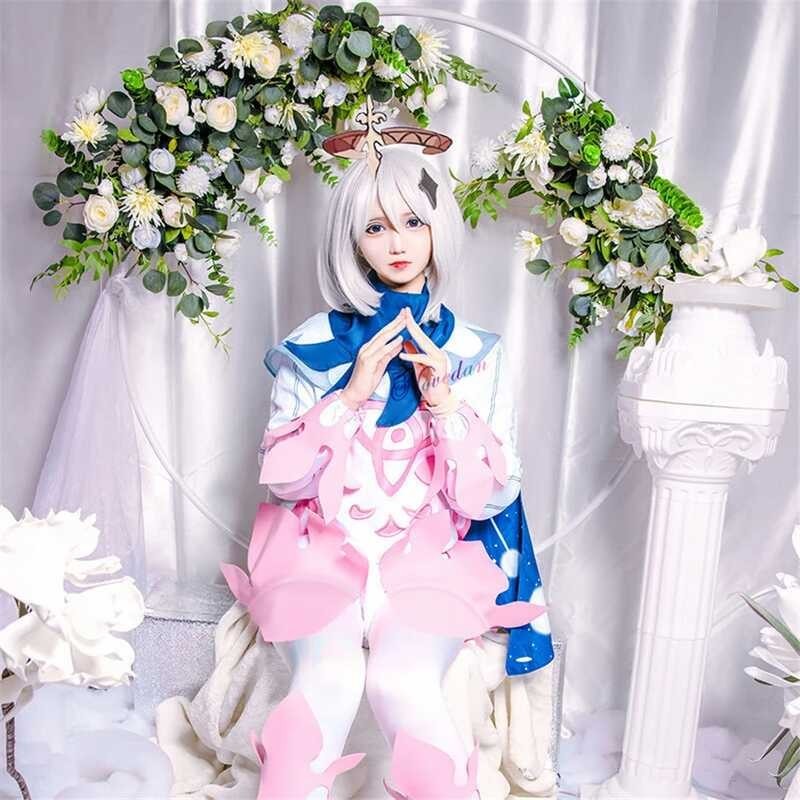 ≡ Paimon Cosplay Lolita Dress Cute Anime Jumpsuits Kababaihan Isang ...