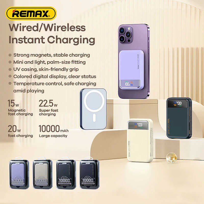 Remax Magnetic LED Power Bank 10000Mah Pd20w Wireless Powerbank Safe ...