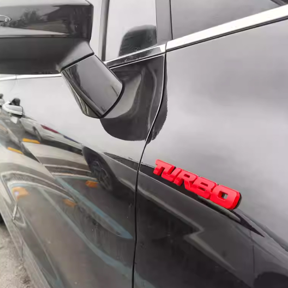3D Metal Chrome Zinc Alloy Car Sticker Modified Turbocharged Turbo Logo ...