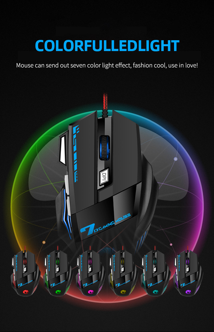 Zeus x Raiku Wired Gaming Mouse 4 DPI Adjustment LED Optical Mice 7 ...