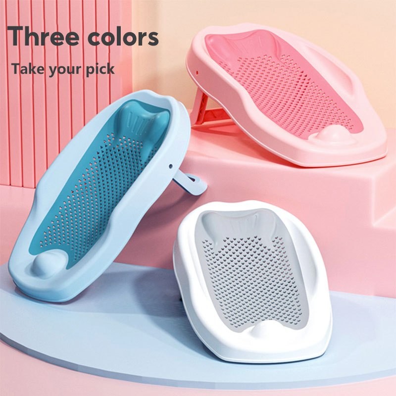 Baby Foldable Bath Seat Support Bed Infant Ergonomic Support Shower ...