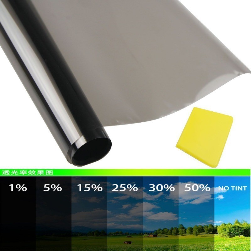 Dark Black Car Window Tint Film Glass 50cmx300cm 1%-50% Roll Summer Car ...