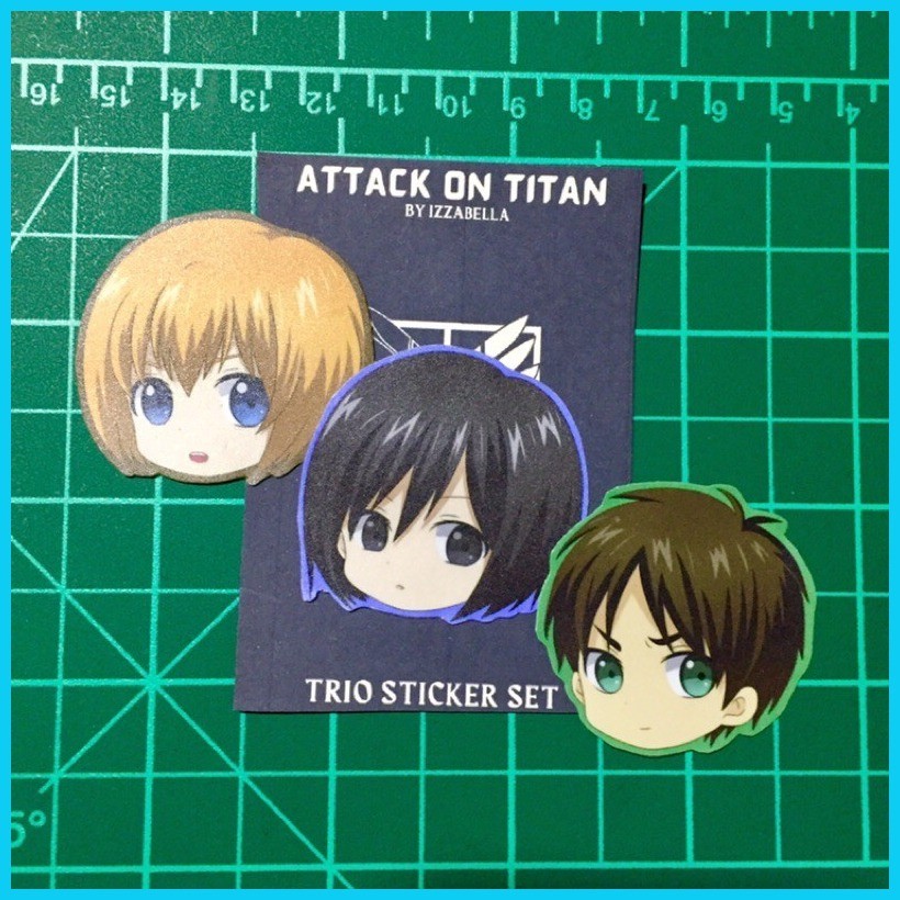 ۞ Shingeki no Kyojin | Attack on Titan AOT Trio Sticker (Mikasa, Eren ...