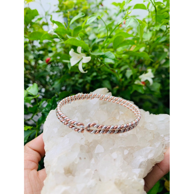 in stock Tensor silver and copper/silver twisted copper ring | Shopee ...