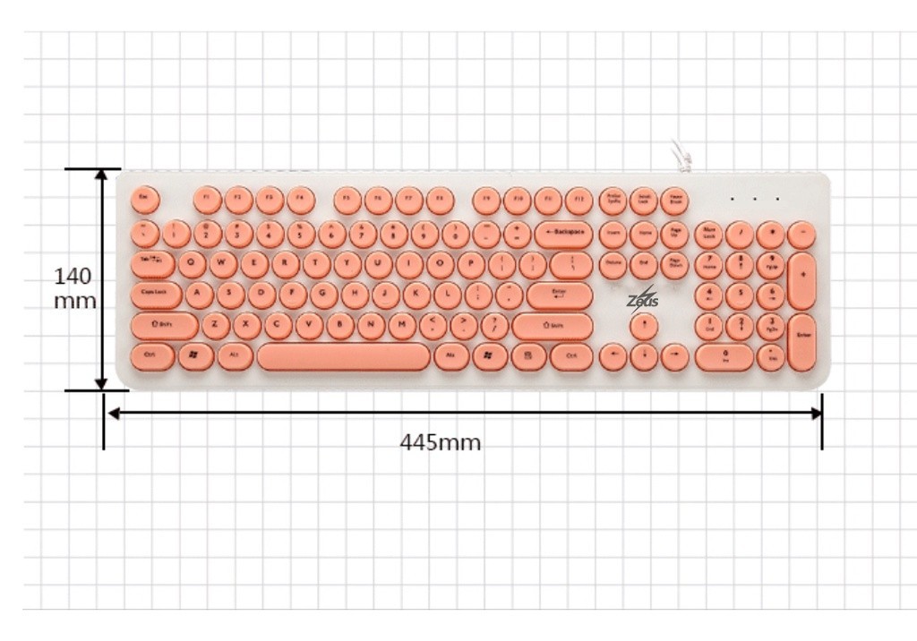 Zeus K-100 ( SteamPunk ) Retro Round Keycaps 104 Keys Keyboard For ...