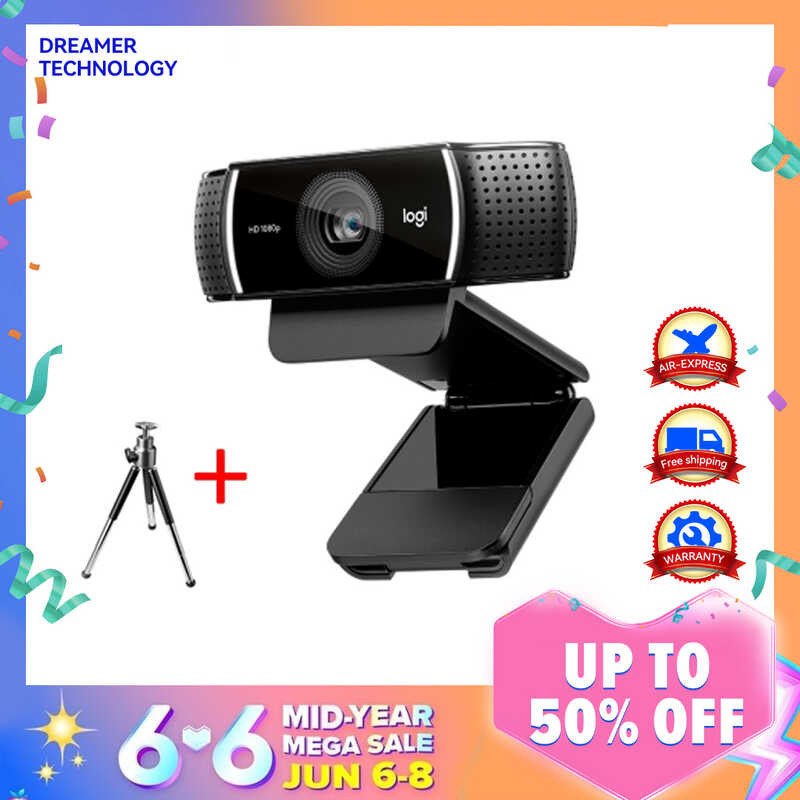 C922 Pro Logitech Autofocus Built-In Microphone Stream Webcam 1080P HD ...