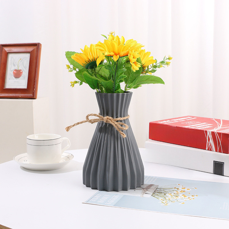 Nordic Style Plastic Hemp Rope Origami Vase Living Room Decorative Vase ...