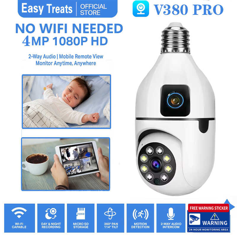 V380 PRO Cctv Camera Plus Dalawang lens HD · 4MP alarma cctv bulb 360 ...