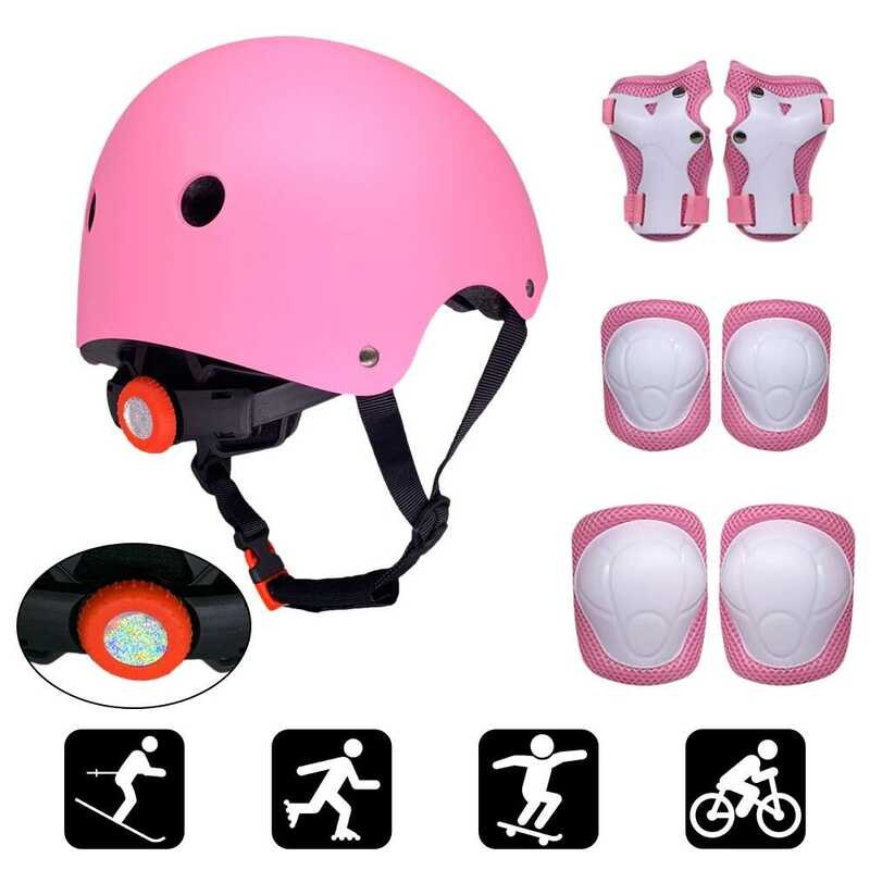 7Pcs 3 B2 Adjustable Pads Wrist Helmet Protector Set Kids Boy Girl ...