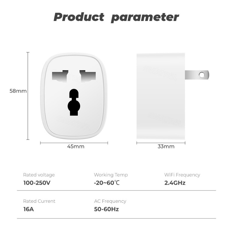 20A Smart Plug Tuya WiFi Smart Plug Socket Smart Life APP Control Works ...