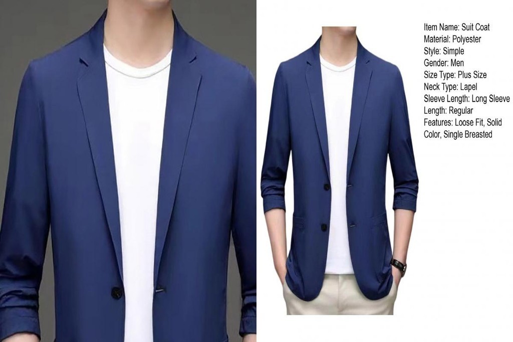 2022 Men One Button Blazer Slim Fit Formal Business Suit Jacket Casual